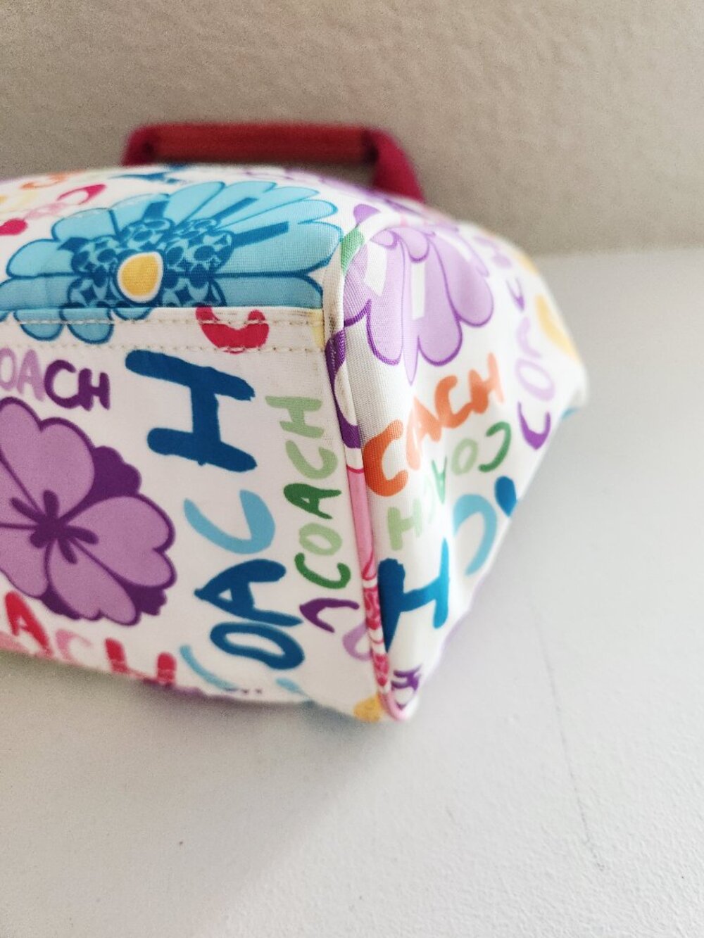 Vintage Coach Daisy Multi Color Floral Satchel Purse - Picture 9 of 15